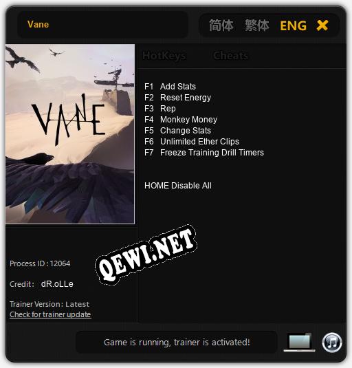 Vane: Читы, Трейнер +7 [dR.oLLe]