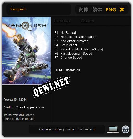 Vanquish: Читы, Трейнер +7 [CheatHappens.com]