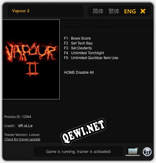 Vapour 2: ТРЕЙНЕР И ЧИТЫ (V1.0.4)