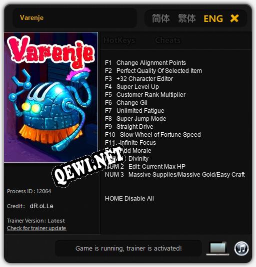 Трейнер для Varenje [v1.0.3]