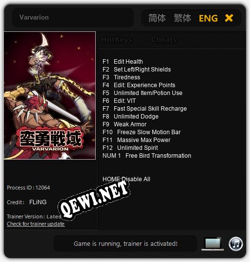 Трейнер для Varvarion [v1.0.4]