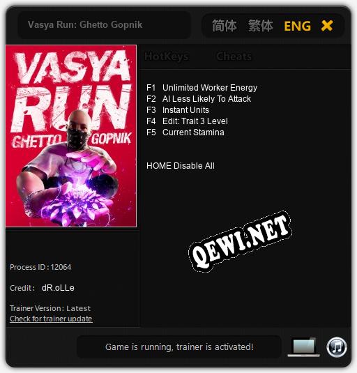 Vasya Run: Ghetto Gopnik: Трейнер +5 [v1.3]