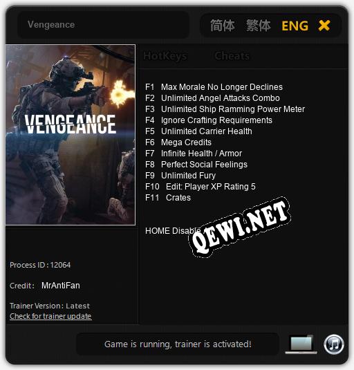 Vengeance: Читы, Трейнер +11 [MrAntiFan]