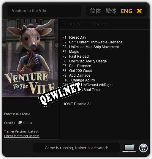 Venture to the Vile: Читы, Трейнер +12 [dR.oLLe]