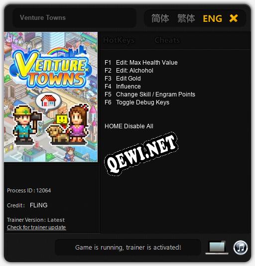 Venture Towns: Трейнер +6 [v1.5]