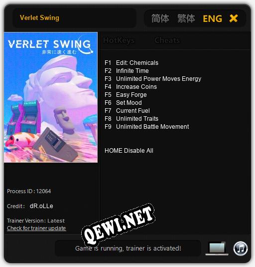 Verlet Swing: ТРЕЙНЕР И ЧИТЫ (V1.0.14)