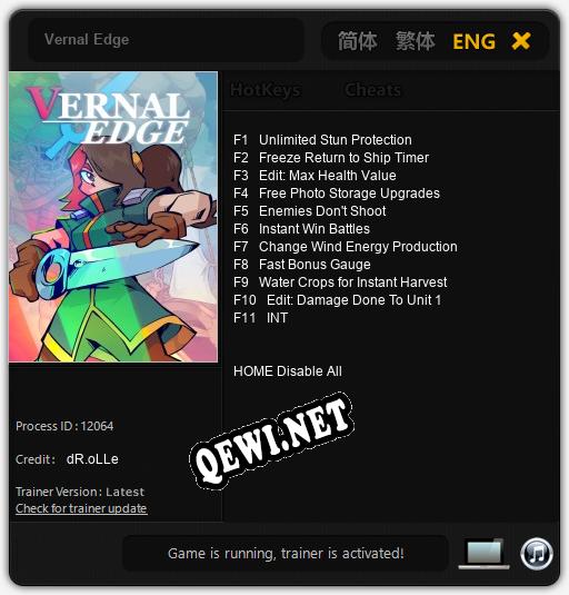 Vernal Edge: Трейнер +11 [v1.7]