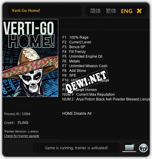 Verti-Go Home!: ТРЕЙНЕР И ЧИТЫ (V1.0.13)