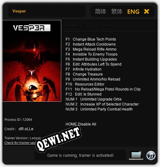 Vesper: Читы, Трейнер +15 [dR.oLLe]
