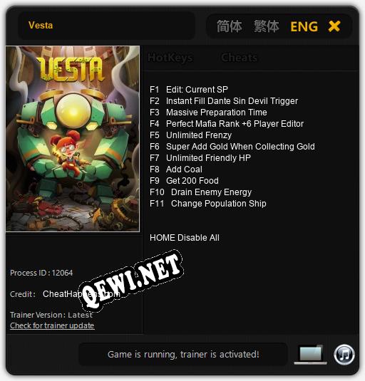 Vesta: Читы, Трейнер +11 [CheatHappens.com]