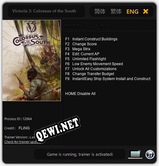 Victoria 3: Colossus of the South: ТРЕЙНЕР И ЧИТЫ (V1.0.95)