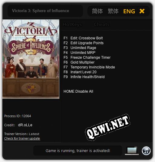 Victoria 3: Sphere of Influence: ТРЕЙНЕР И ЧИТЫ (V1.0.65)