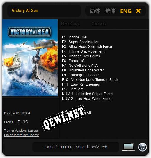 Трейнер для Victory At Sea [v1.0.9]