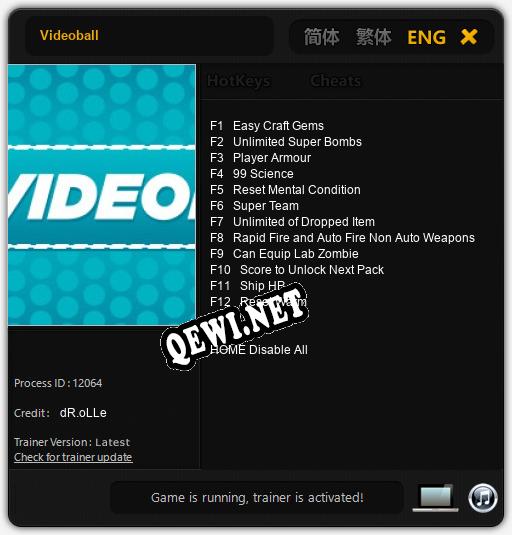 Videoball: ТРЕЙНЕР И ЧИТЫ (V1.0.27)