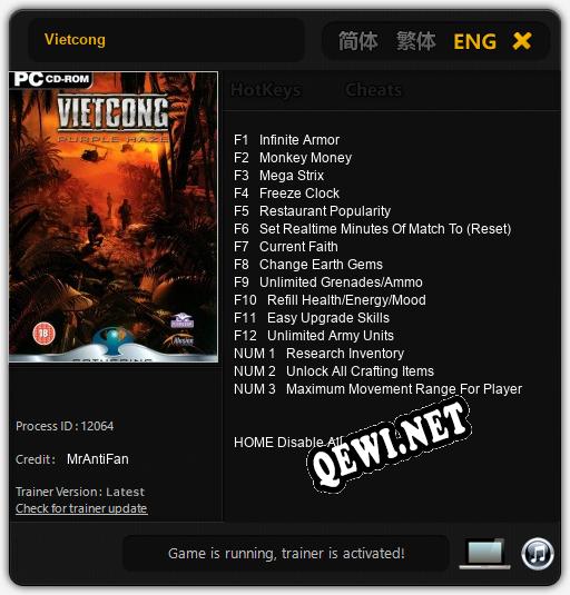 Vietcong: Трейнер +15 [v1.6]