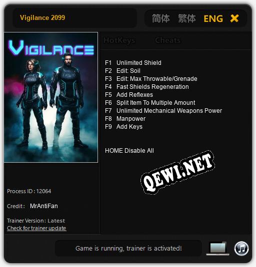 Vigilance 2099: Читы, Трейнер +9 [MrAntiFan]