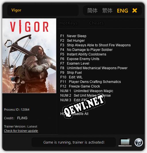 Vigor: Читы, Трейнер +15 [FLiNG]