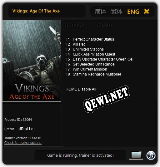 Vikings: Age Of The Axe: Трейнер +8 [v1.2]