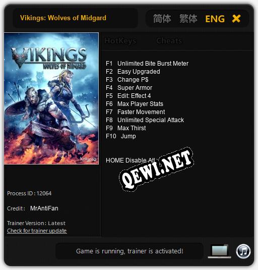 Трейнер для Vikings: Wolves of Midgard [v1.0.9]