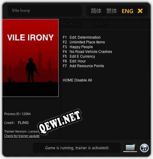 Vile Irony: Трейнер +7 [v1.5]