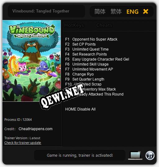 Vinebound: Tangled Together: Трейнер +12 [v1.9]
