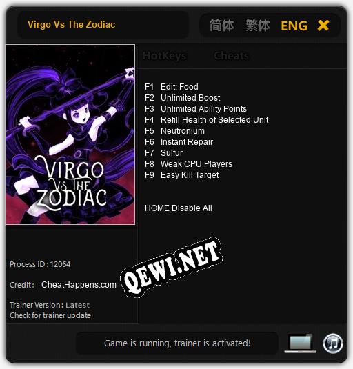 Virgo Vs The Zodiac: Трейнер +9 [v1.9]