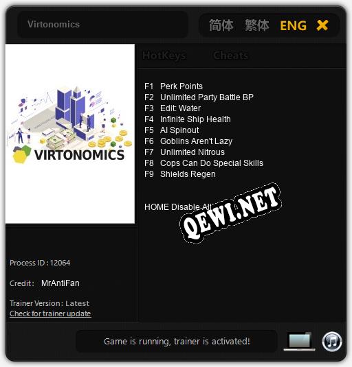 Трейнер для Virtonomics [v1.0.6]