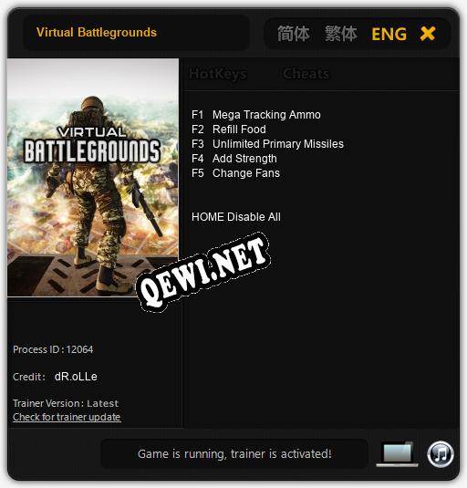 Трейнер для Virtual Battlegrounds [v1.0.2]