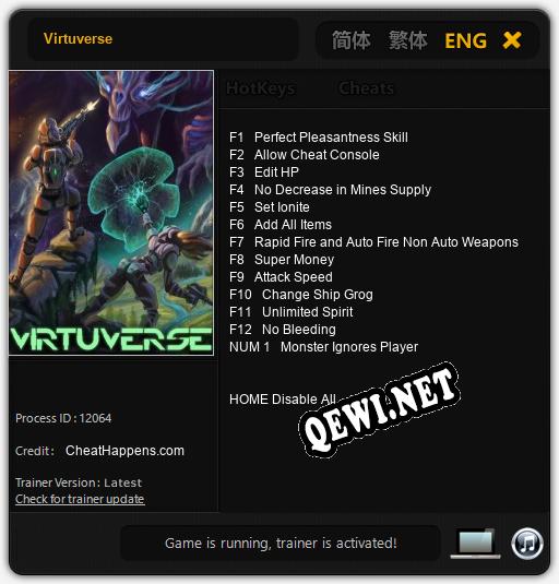 Трейнер для Virtuverse [v1.0.5]