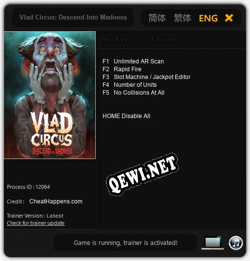 Трейнер для Vlad Circus: Descend Into Madness [v1.0.3]