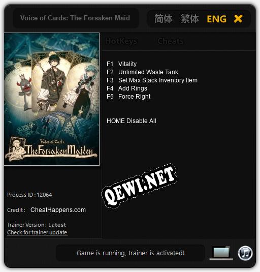 Voice of Cards: The Forsaken Maiden: Трейнер +5 [v1.8]