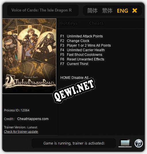 Voice of Cards: The Isle Dragon Roars: Читы, Трейнер +7 [CheatHappens.com]