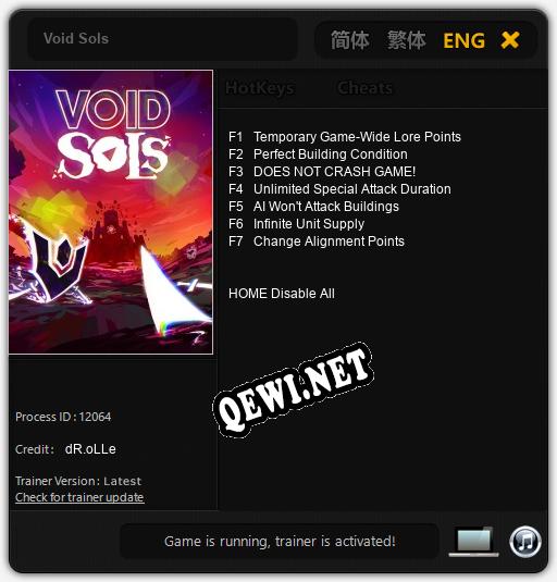 Void Sols: Трейнер +7 [v1.8]