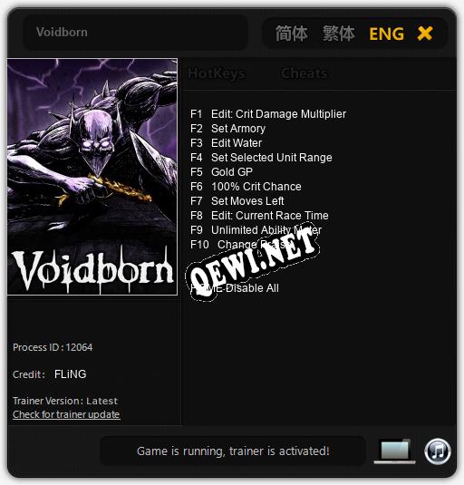Voidborn: ТРЕЙНЕР И ЧИТЫ (V1.0.86)