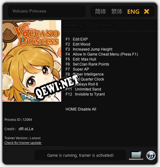Трейнер для Volcano Princess [v1.0.1]