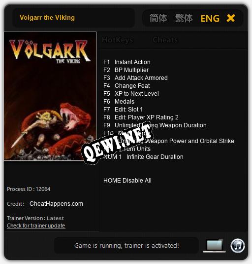 Volgarr the Viking: Трейнер +9 [v1.4]