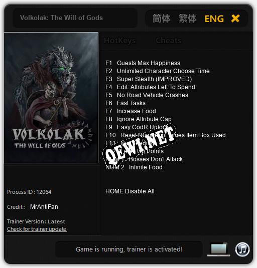Volkolak: The Will of Gods: Трейнер +14 [v1.5]