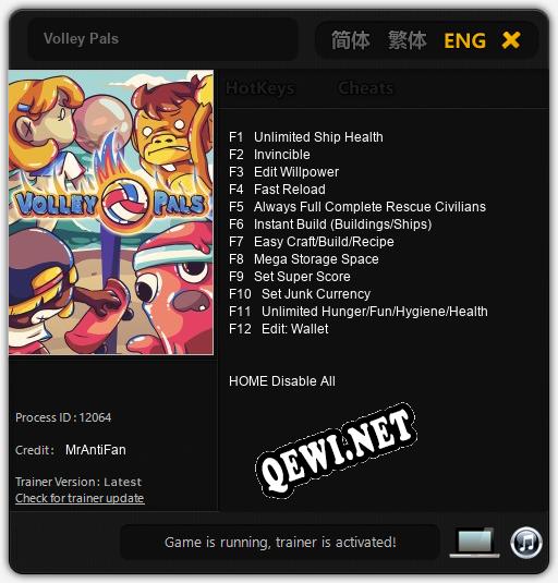 Volley Pals: Трейнер +12 [v1.4]