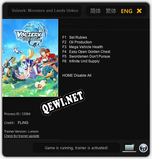 Трейнер для Volzerk: Monsters and Lands Unknown [v1.0.2]
