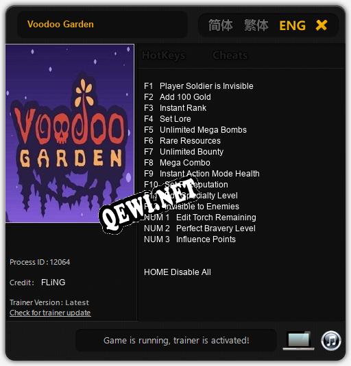 Voodoo Garden: Трейнер +15 [v1.9]