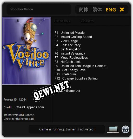 Voodoo Vince: Трейнер +12 [v1.4]