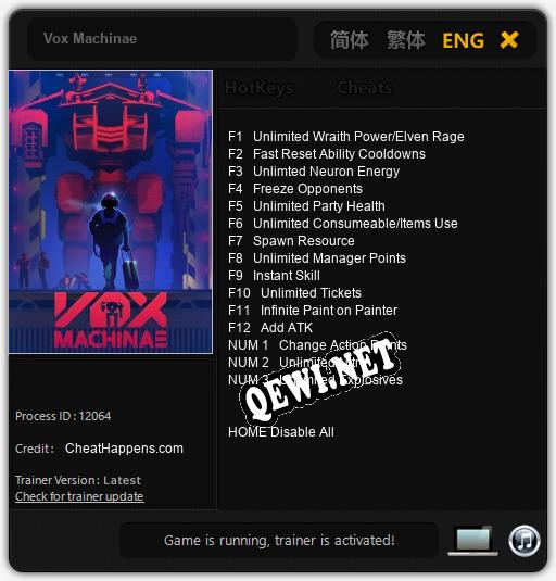 Vox Machinae: Читы, Трейнер +15 [CheatHappens.com]