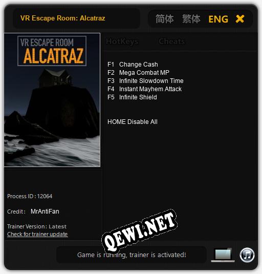 VR Escape Room: Alcatraz: ТРЕЙНЕР И ЧИТЫ (V1.0.56)