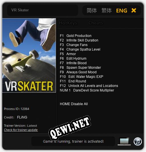 VR Skater: Читы, Трейнер +13 [FLiNG]