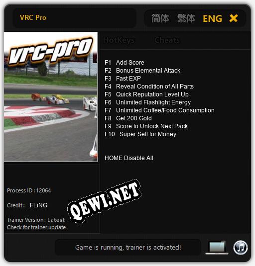 VRC Pro: Трейнер +10 [v1.2]