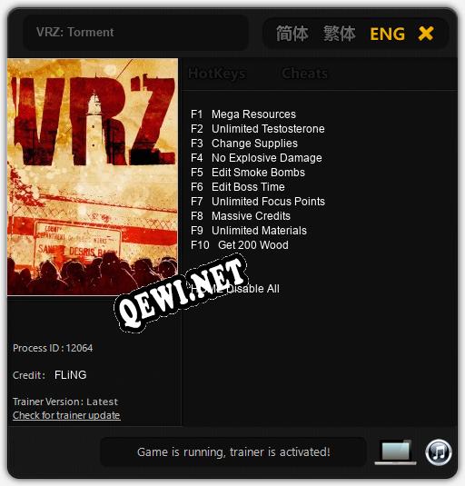 VRZ: Torment: Трейнер +10 [v1.2]