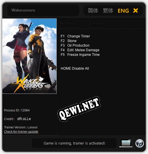 Wakerunners: ТРЕЙНЕР И ЧИТЫ (V1.0.10)