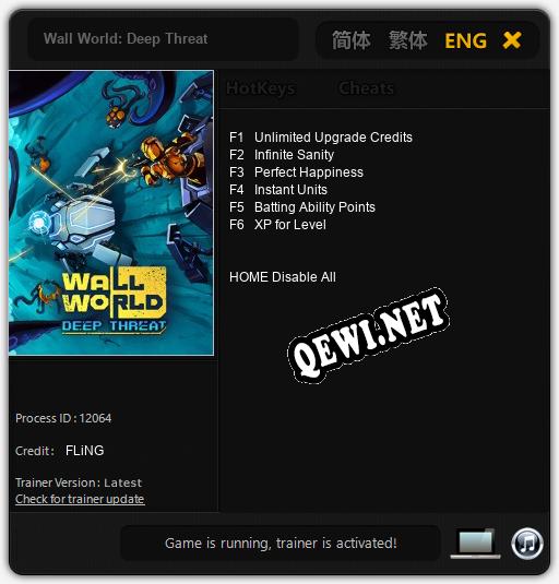 Трейнер для Wall World: Deep Threat [v1.0.5]