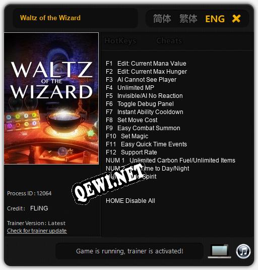 Waltz of the Wizard: ТРЕЙНЕР И ЧИТЫ (V1.0.57)