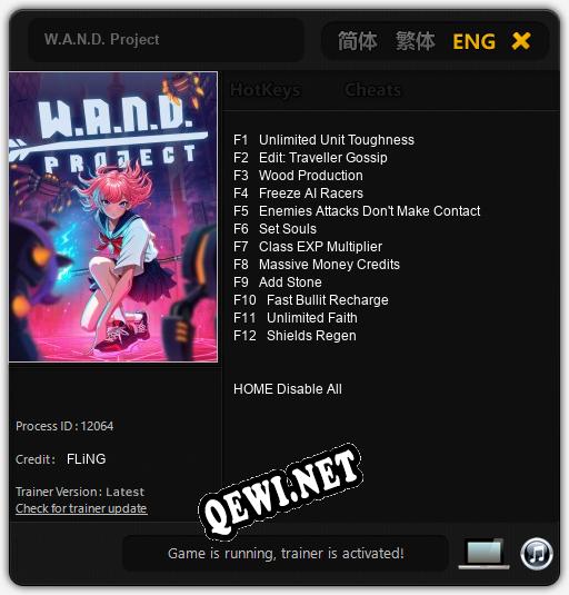 W.A.N.D. Project: Трейнер +12 [v1.6]